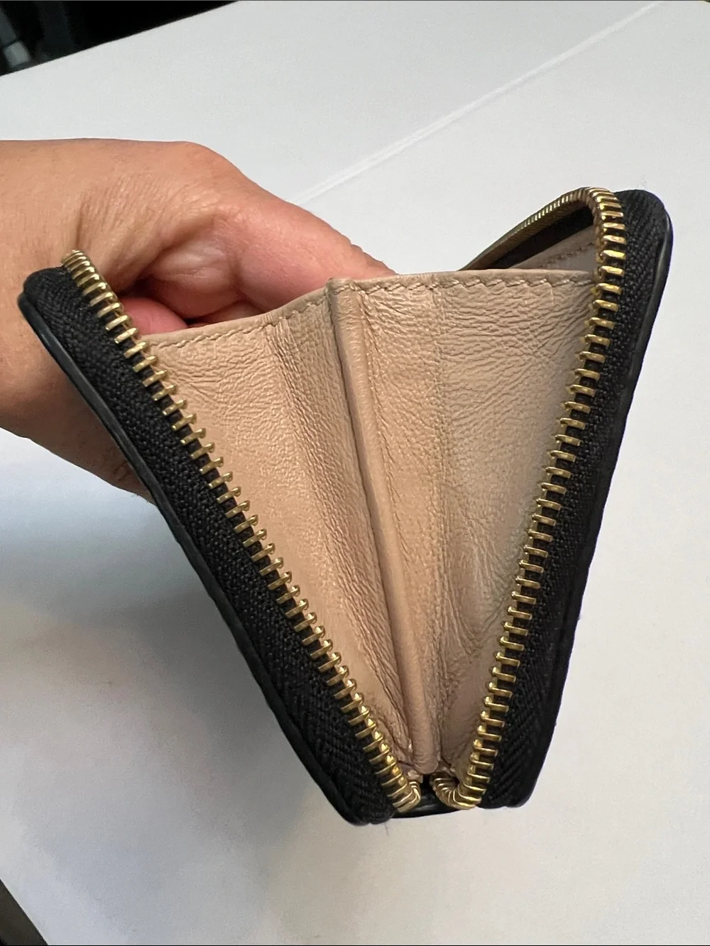 CHLOE MARCIE BLACK LEATHER ZIP AROUND  WALLET